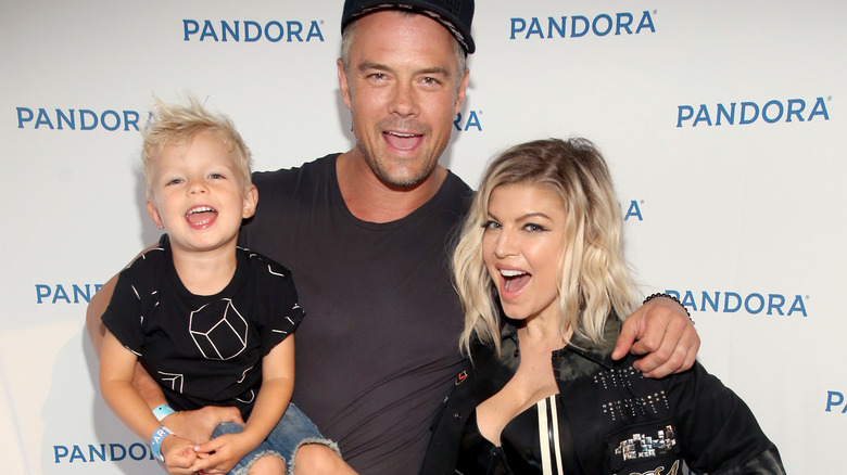 Fergie, Josh Duhamel and their son pose together