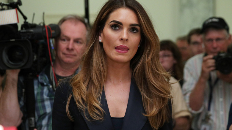 Hope Hicks swarmed by cameras