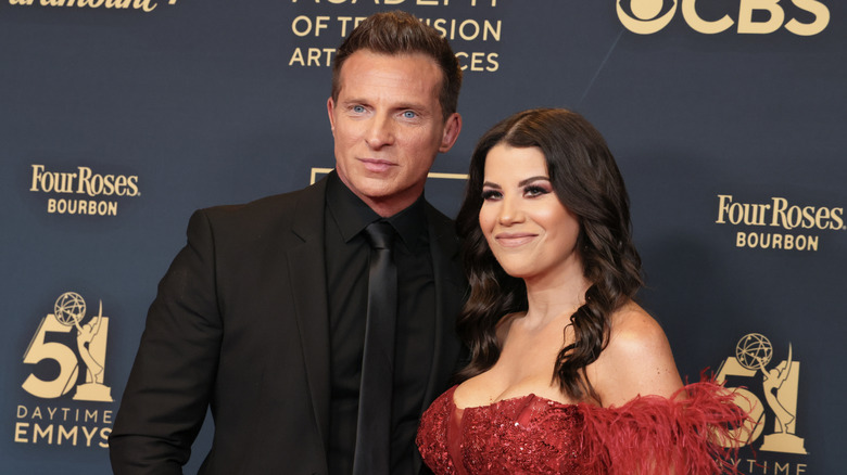 Steve Burton and Michelle Lundstrom attend Daytime Emmy Awards