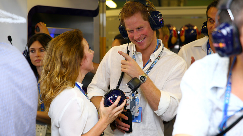 Geri Horner and Prince Harry laughing