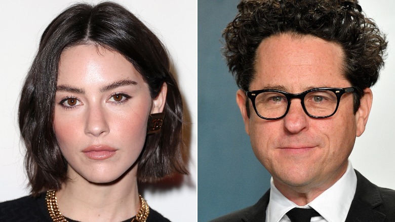 A split image of JJ Abrams and Gracie Abrams smiling