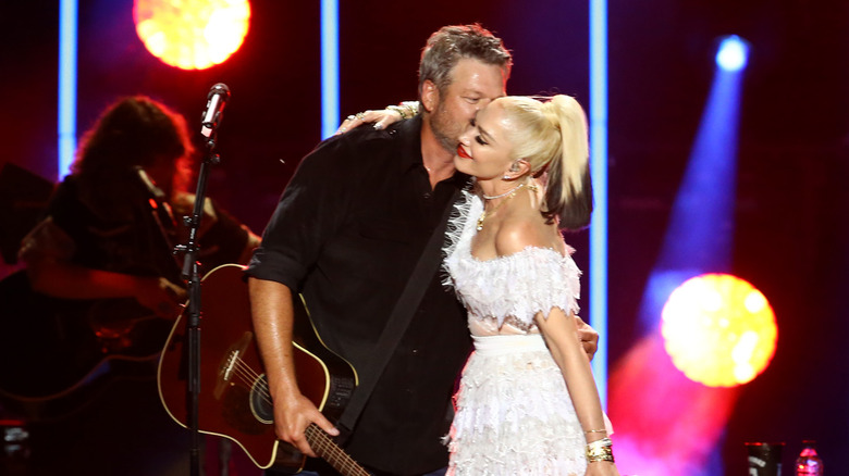 Blake Shelton and Gwen Stefani onstage