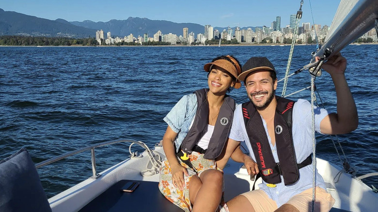 Alvina August and Marco Grazzini on boat