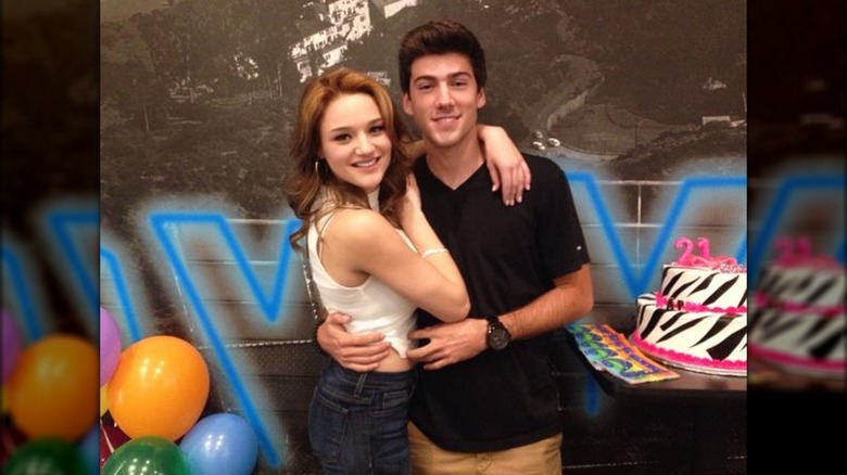 Hunter King pictured with then-boyfriend Austin Hawk