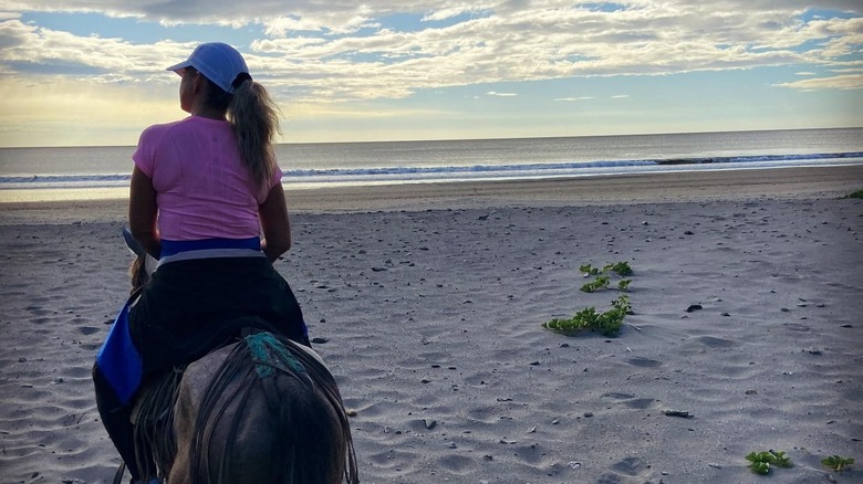 Ali Kroeker on a horse in Nicaragua