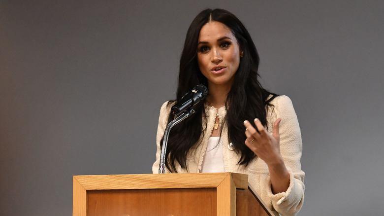 Meghan Markle speaking on IWD