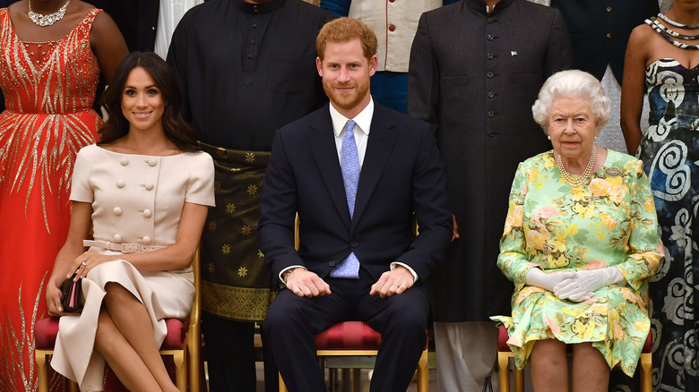 Meghan Markle, Prince Harry, and Queen Elizabeth II