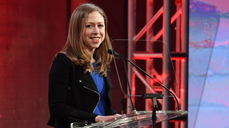 Chelsea Clinton speaking at an event