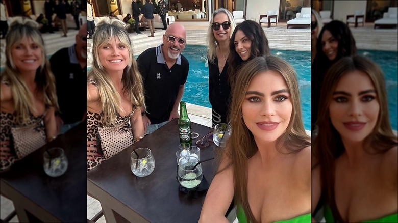 Heidi Klum, Sofia Vergara, and Howie Mandel with friends selfie