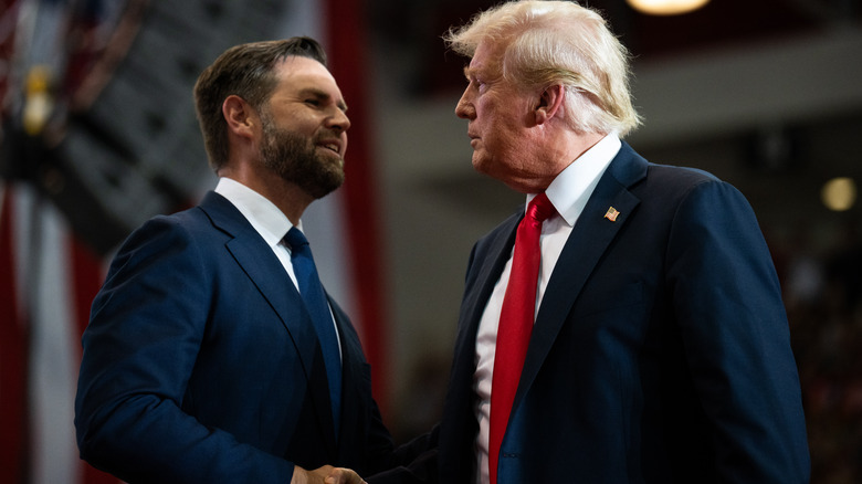 Donald Trump and J.D. Vance shaking hands