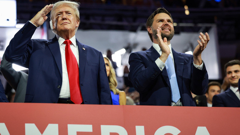 Donald Trump and J.D. Vance standing together