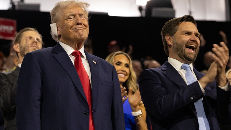 Donald Trump and J.D. Vance standing together