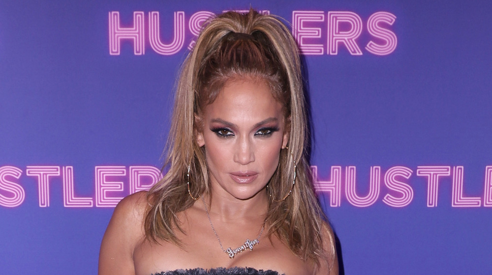 Jennifer Lopez at a Hustlers premier