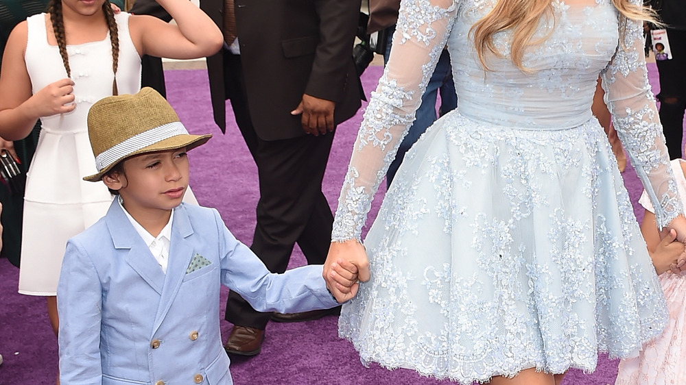 Jennifer Lopez and her children at a Hollywood event