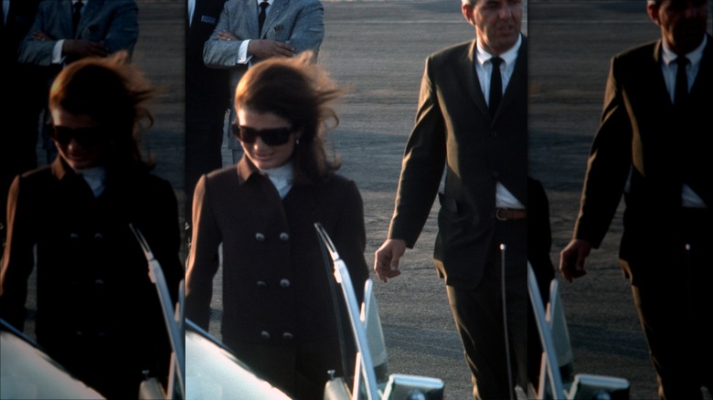 Jackie Kennedy stepping off plane