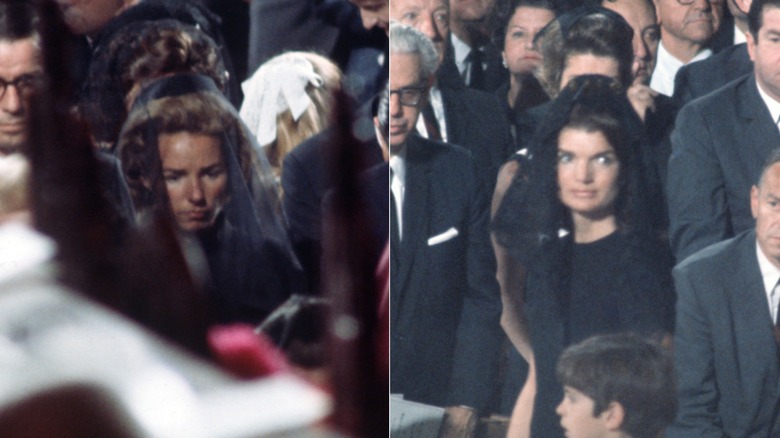 Ethel and Jackie Kennedy at Bobby Kennedy's funeral