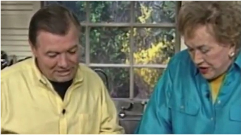 Jacques P﻿épin and Julia child cook together for their PBS series.