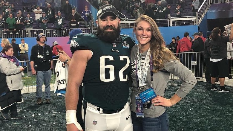 Jason and Kylie Kelce at the Super Bowl