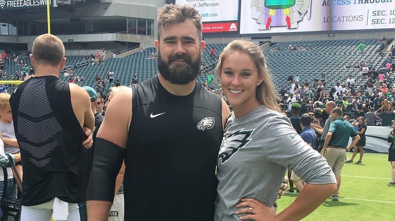 Jason and Kylie Kelce smiling