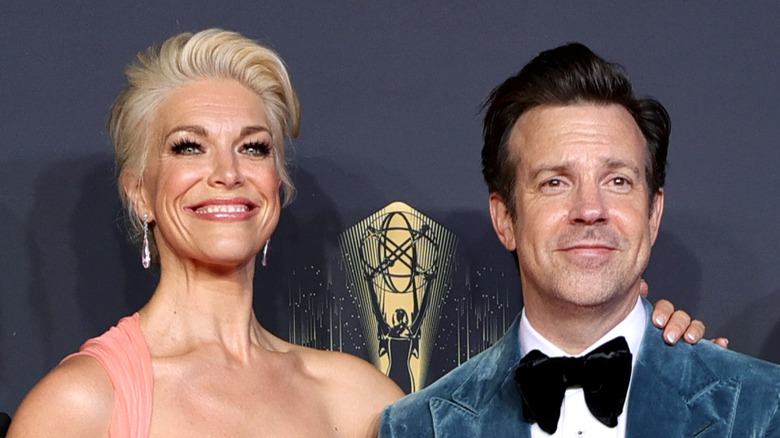 Jason Sudeikis and Hannah Waddingham at the Emmys 