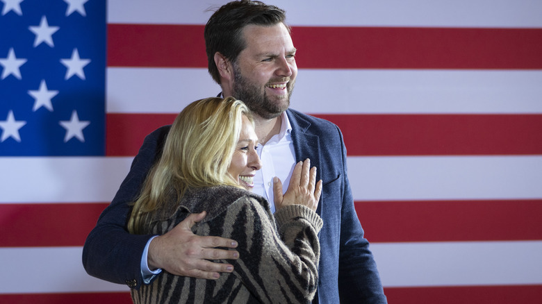 J.D Vance and Marjorie Taylor Greene hugging