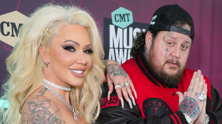 Bunnie Xo on the red carpet with Jelly Roll at the CMT Music Awards