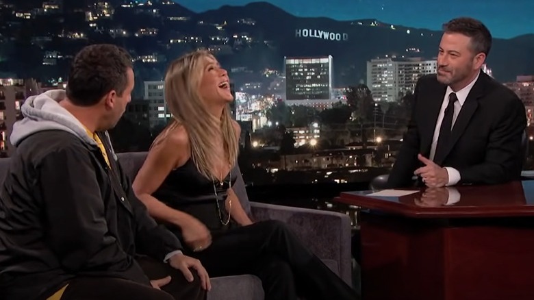 Jennifer Aniston and Adam Sandler on Jimmy Kimmel