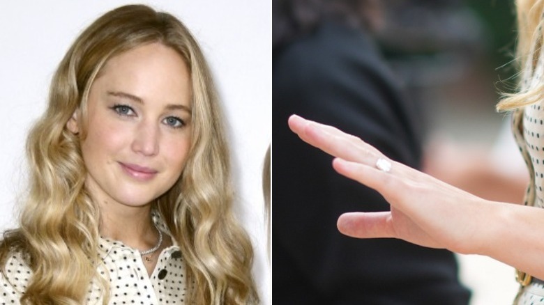 Jennifer Lawrence and her engagement ring