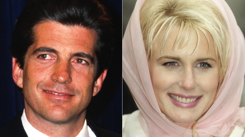 A split image of John F. Kennedy Jr. and Daryl Hannah