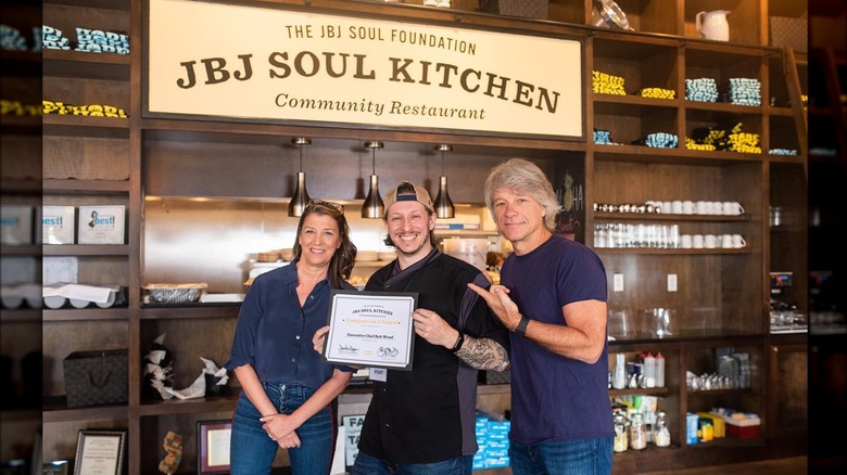 Jon Bon Jovi, Dorothea Hurley and Chef Rob Wood at JBJ Soul Kitchen