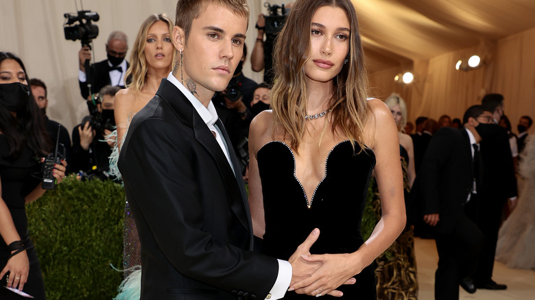 Justin and Hailey pose for the camera