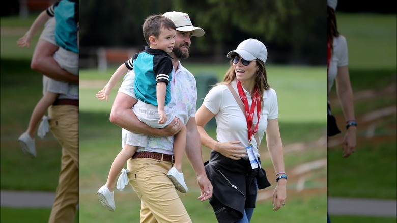 Jessica Biel, Justin Timberlake, and son