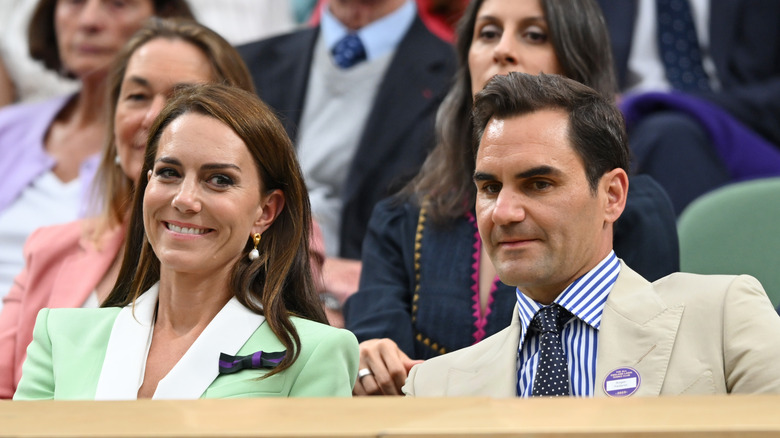 Kate Middleton and Roger Federer at Wimbledon 