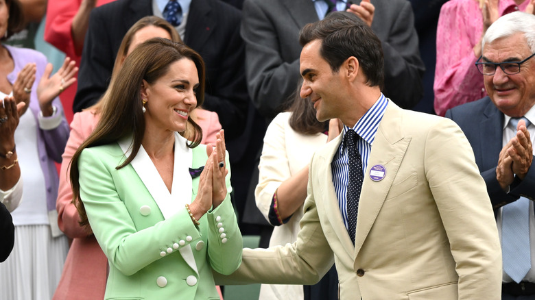 Kate Middleton and Roger Federer at Wimbledon 