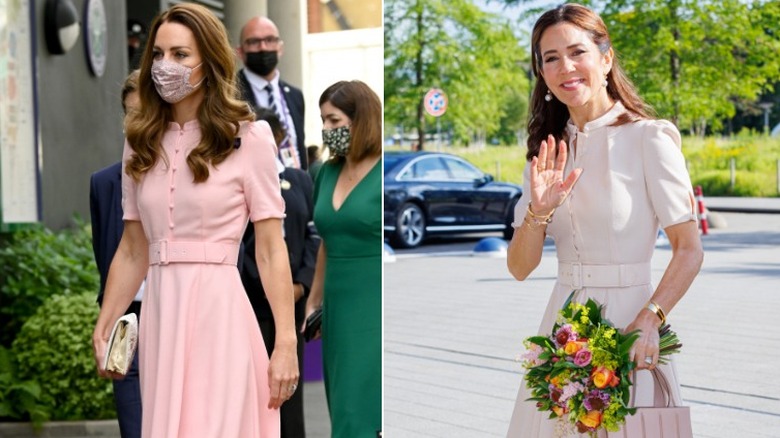 Princess Catherine in 2021 and Princess Mary in 2020