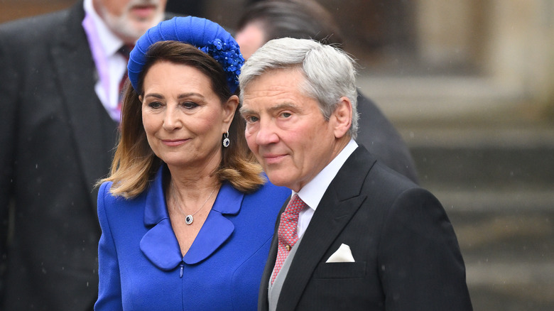 Carole and Michael Middleton posing