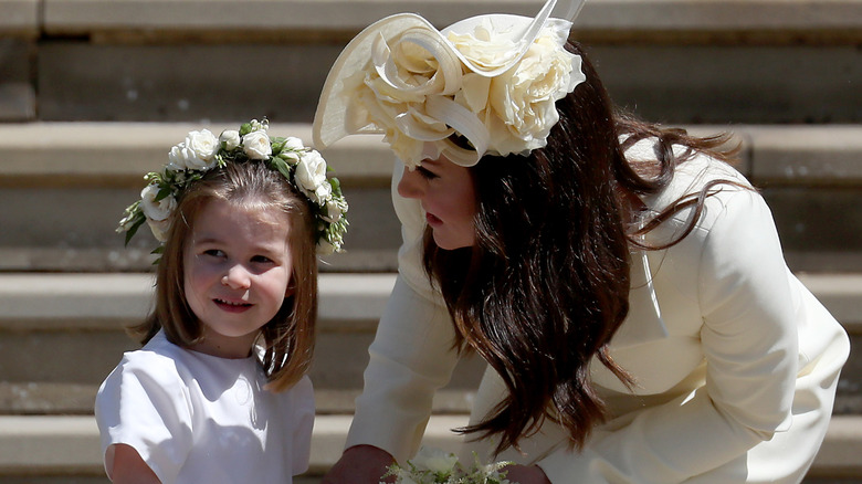 Princess Charlotte and Kate Middleton at Harry's wedding 