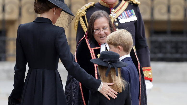 Kate comforting Charlotte at queen's funeral