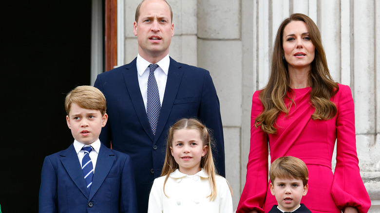 Kate and William with children on balcony