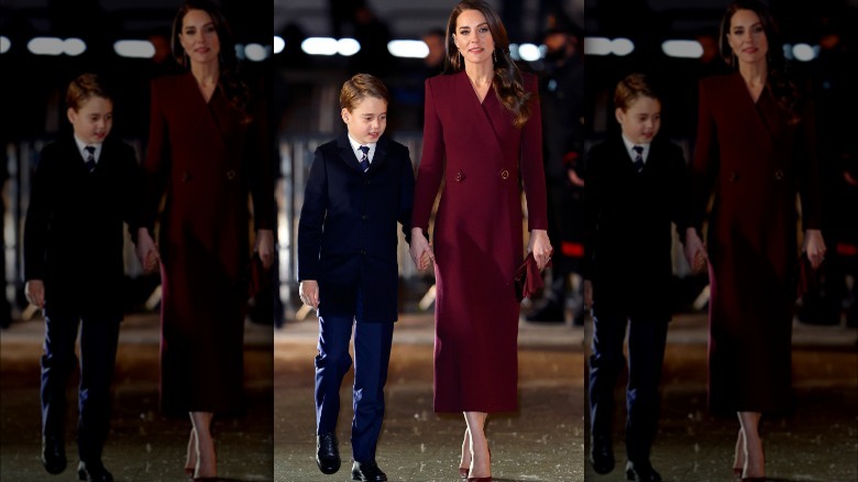 Kate Middleton walking with Prince George