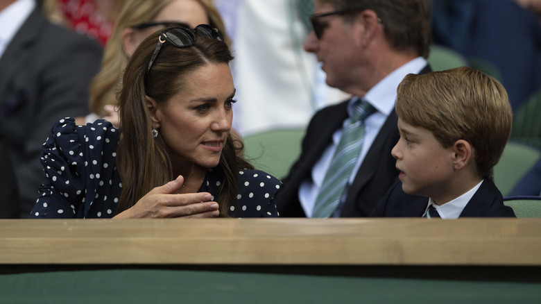 Kate Middleton talking to Prince George