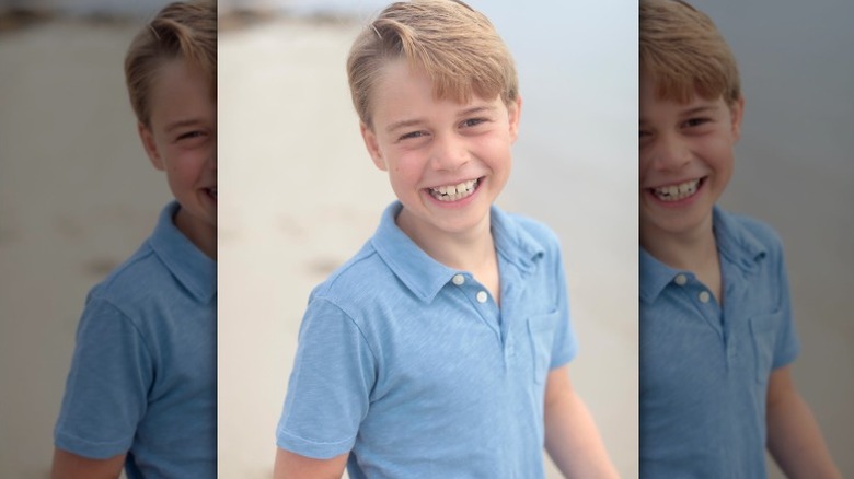 Close-up of Prince George smiling