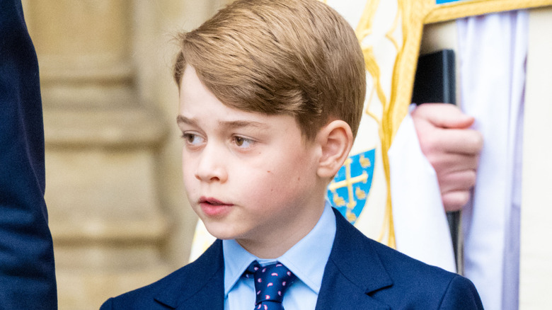 Prince George staring to his right