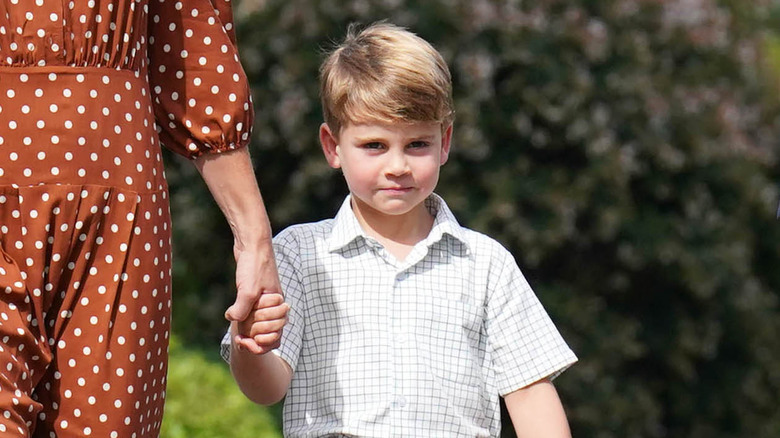 Prince Louis walking in school uniform