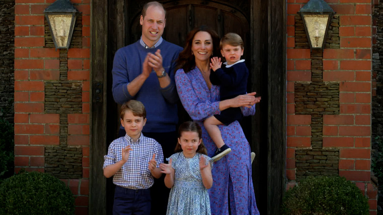 The Cambridge family posing 