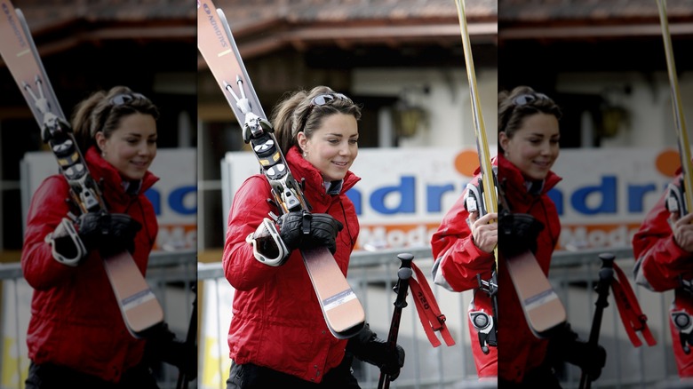 Kate Middleton holding skis