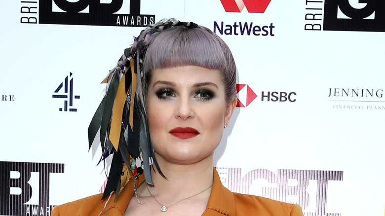 Kelly Osbourne with purple hair