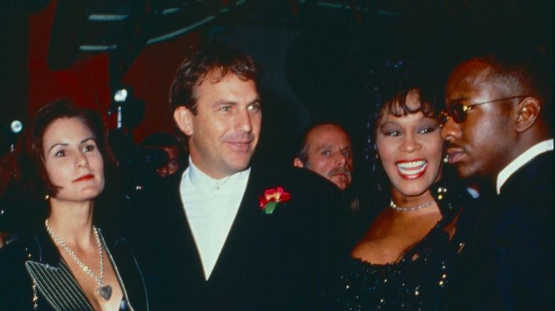 Whitney Houston and Kevin Costner at event