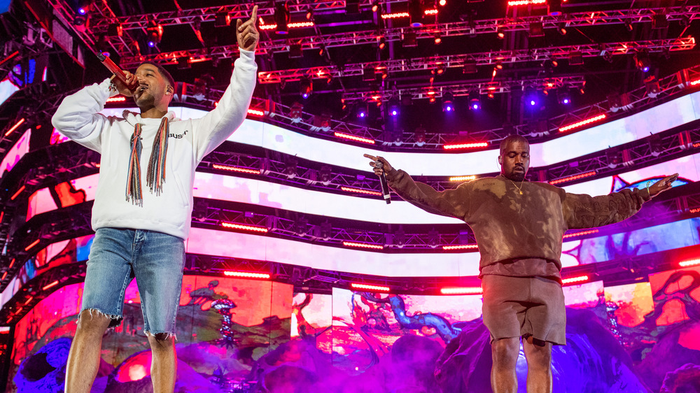 Kid Cudi and Kanye West perform onstage together