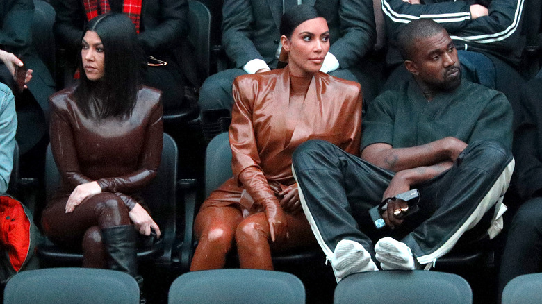 Kim Kardashian, Kanye West, and Courtney Kardashian